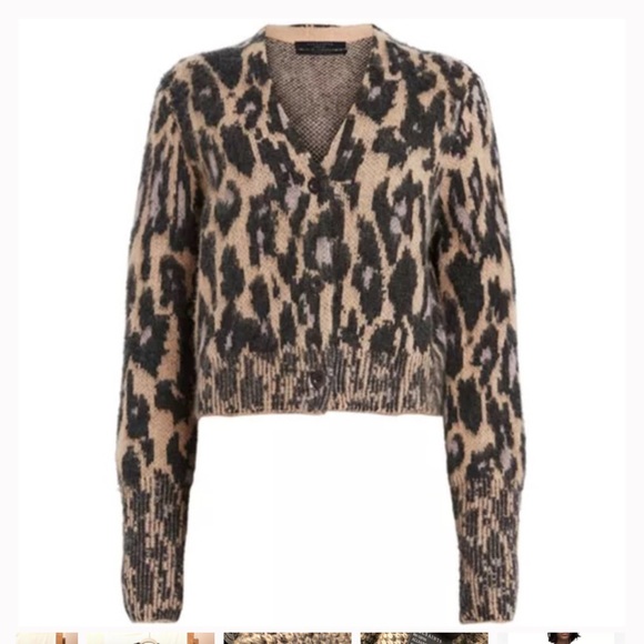 All Saints  wick Anita Textured Knit Sweater - Black and Tan - Picture 3 of 10